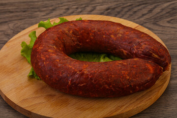 Krakowska sausage over the board