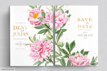 blooming peonies invitation card set