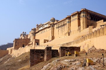 Fototapeta premium Le fort d'Amber à Amber, Jaipur, Rajasthan, Inde