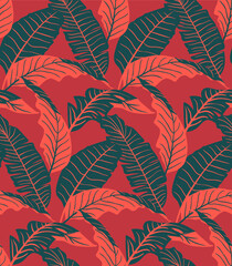 Seamless vector print designs with Hawaii, tropical, surf, palm tiki mask themed.