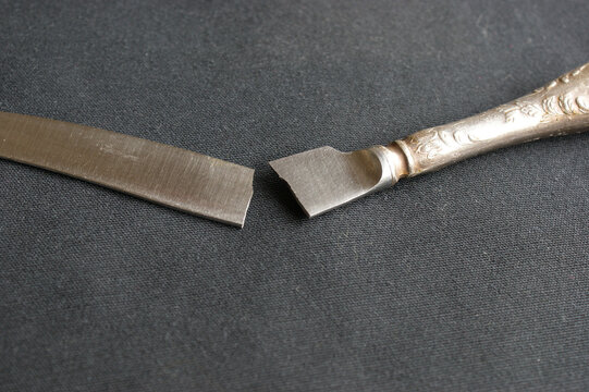 Broken Knife. Broken Old Vintage Table Knife