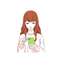 スマホを操作する20代女性