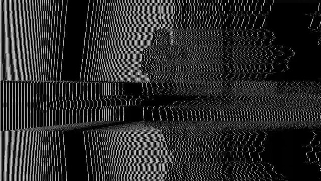 White lines on a black screen create a blurred silhouette of a running man.