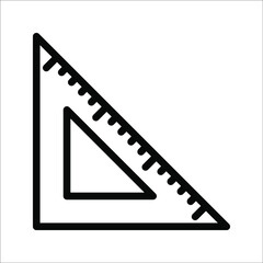 vector icon of ruler on white background. color editable