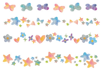 手描き水彩ライン（ガーリー）
