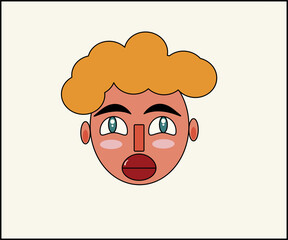 geometrical face illustration on isolated background.