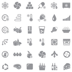 Refrigerator Icons. Gray Flat Design. Vector Illustration.