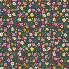 Template seamless watercolor Cute pattern in small flower. Small colorful flowers. White background. Ditsy floral background. The elegant the template for fashion prints.
