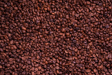 Roasted arabica coffee bean full frame backdrop background texture