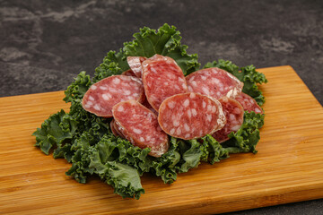 Iberian pork Fuet sausage slices
