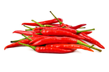 red chilli pepper isolated on white background, Food ingredients that give a spicy taste.