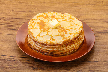 Stack of Russian traditonal pancakes