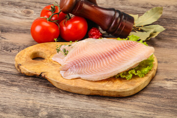 Raw tilapia fish for cooking