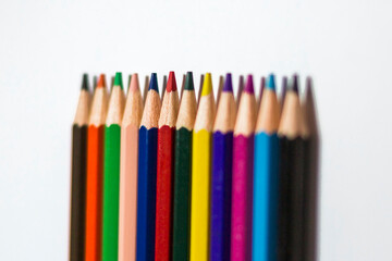 12 PCs colored coloring pens standing side by side