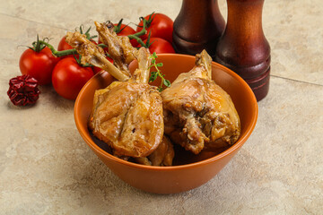 Rabbit stew in spicy sauce