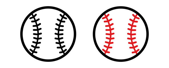 Baseball ball icon. Logo. Vector illustration isolated on white background