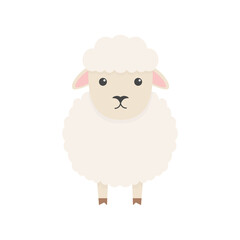 Cute sheep character. Cartoon farm animal. Vector illsutration isolated on white