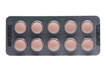 Medicine tablets in transparent blister pack