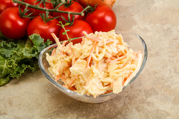 Vegetarian Cole slaw salad with cabbage