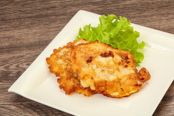 Roasted cod fish in bread