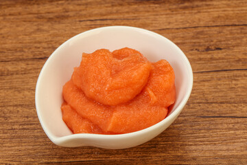 Cod fish roe in the bowl