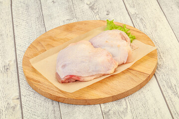 Raw chicken hip for cooking