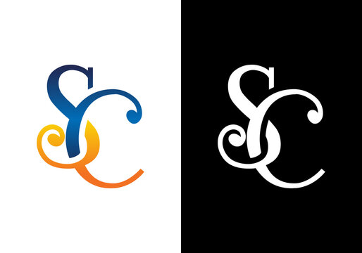 Initial Monogram Letter S C Logo Design Vector Template. S C Letter Logo Design