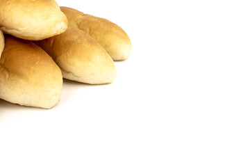 banh mi - hot dog bun or vietnamese bread isolated on white background