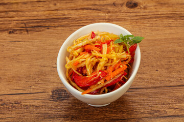 Cabbage salad with carrot and pepper