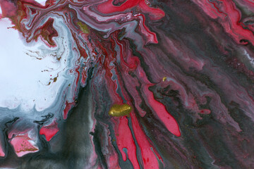 Transparent abstract pink and black ink artwork on white background