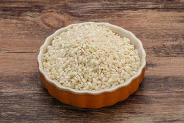 Raw arborio rice for Risotto