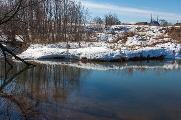 A small river in the spring