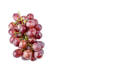 bunch of ripe and juicy red grapes isolated on white background