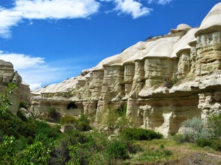 Paysage rocheux dans la vall&eacute;e des pigeons en Cappadoce en Turquie
