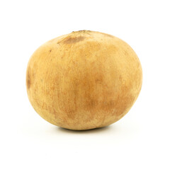 Fresh Santol fruit, meliaceae fruit, cottonfruit (Sandoricum koetjape) isolated on white background. tropical fruit grown in Southeast Asia