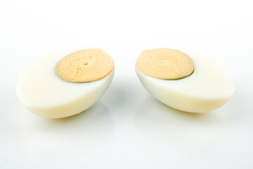 hard boiled chicken egg isolated on white background.Nutrition concept
