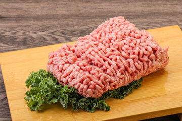Raw pork minced meat for cooking
