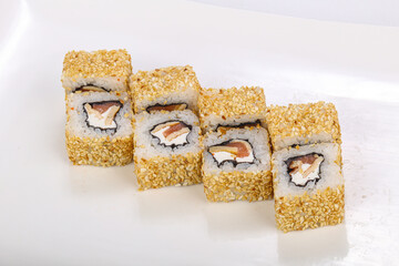 Japanese roll with salmon and cheese