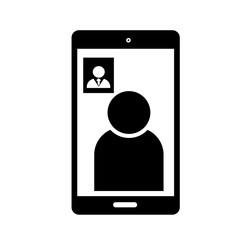Smart Phone Video Call icon, isolated illustration.