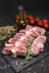 Beef back bone raw meat