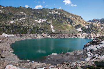Andorra. Estanys de Juclà. Paisaje de alta montaña de los Pirineos.