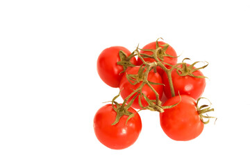Fresh organic tomatoes isolated on white background. Healthy vegetables.