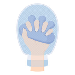 手の拘縮_予防のクッションを握る_ミトンの中