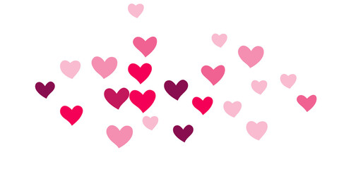 Heart confetti falling beautifully chaotically.