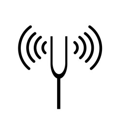tuning fork icon on white background