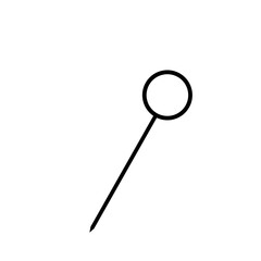 Push pin icon  solid illustration, pictogram