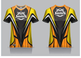 Esport gaming t shirt jersey template, uniform, front and back view © janasstudios