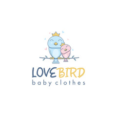 love bird logo vector illustration.baby clothes