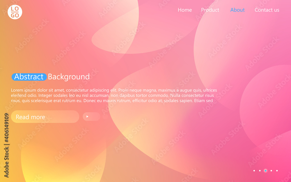 Poster Abstract website template with gradient. Presentation modern minimal blur background.