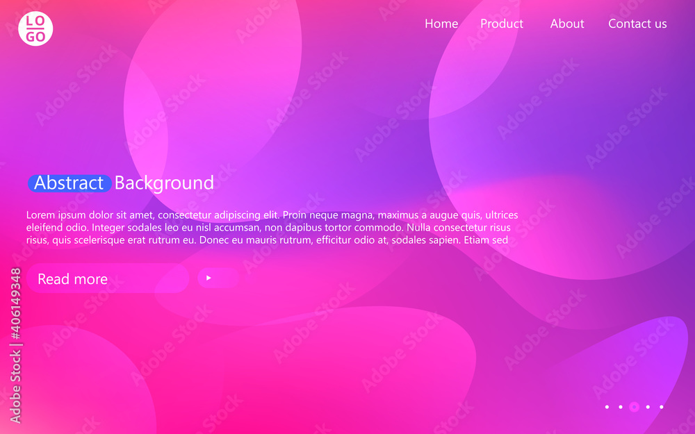 Aufkleber Abstract website template with gradient. Presentation modern minimal blur background.